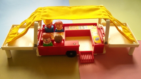 Look at this Fisher Price Camper extravaganza, complete with many people and a dog!