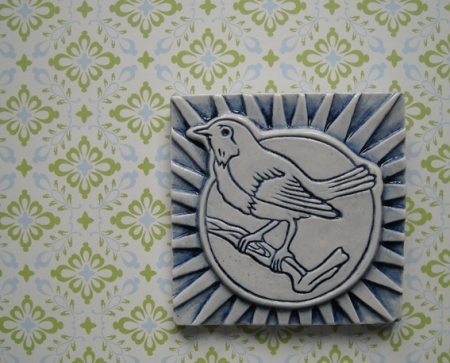 My little blue bird tile approx 10cm / 10cm. Cost R100